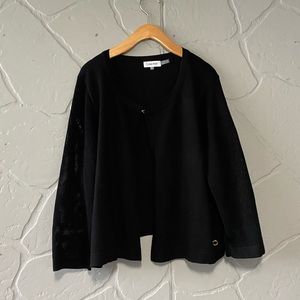 Calvin Klein Black Mesh Sleeve Sweater